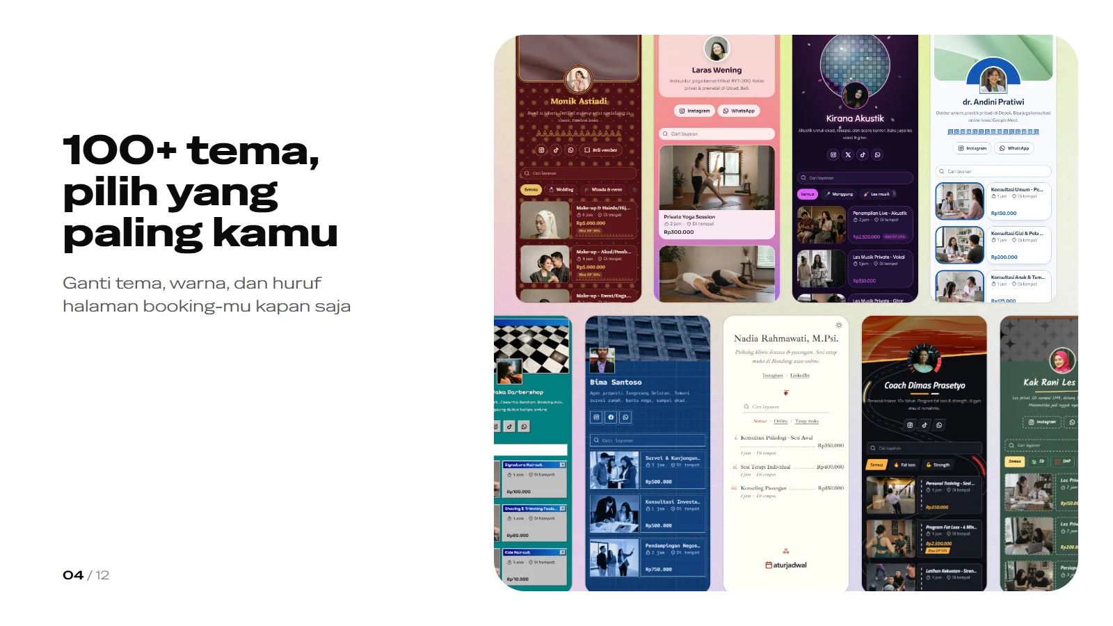 Slide 4: 100+ tema, pilih yang paling kamu