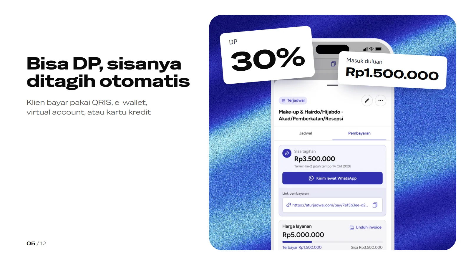 Slide 5: Bisa DP, sisanya ditagih otomatis